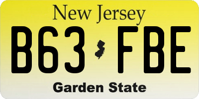 NJ license plate B63FBE