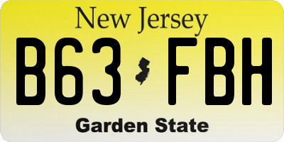NJ license plate B63FBH