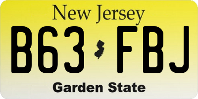 NJ license plate B63FBJ