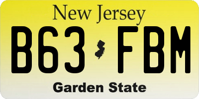 NJ license plate B63FBM