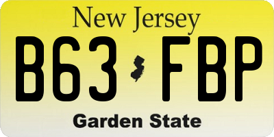 NJ license plate B63FBP