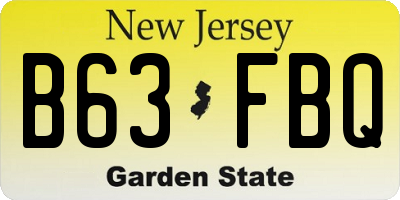 NJ license plate B63FBQ