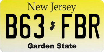 NJ license plate B63FBR