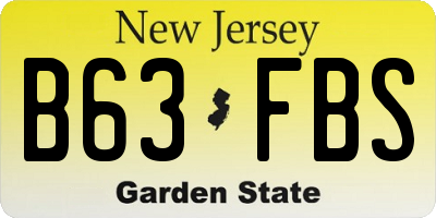 NJ license plate B63FBS