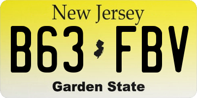 NJ license plate B63FBV