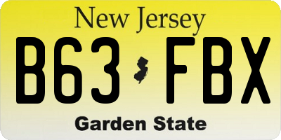 NJ license plate B63FBX