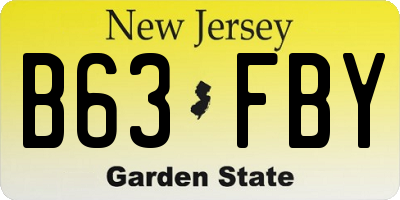 NJ license plate B63FBY