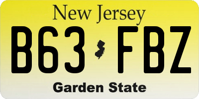 NJ license plate B63FBZ