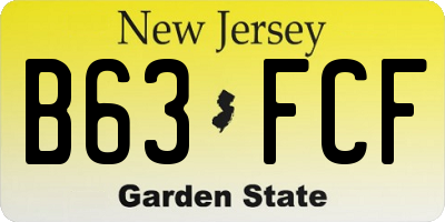 NJ license plate B63FCF