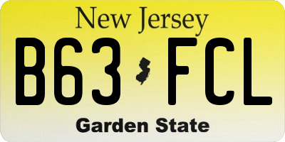 NJ license plate B63FCL