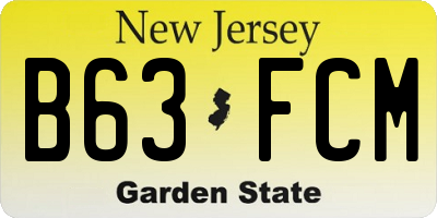 NJ license plate B63FCM