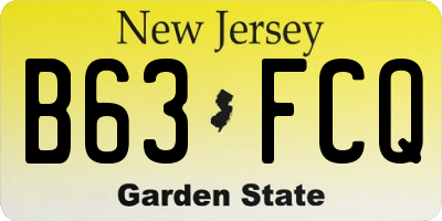 NJ license plate B63FCQ
