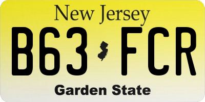 NJ license plate B63FCR
