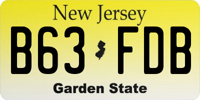 NJ license plate B63FDB
