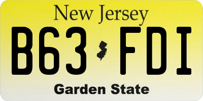 NJ license plate B63FDI