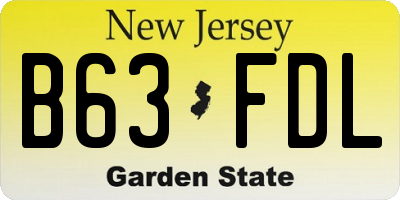 NJ license plate B63FDL