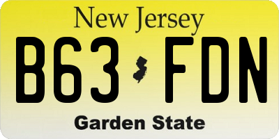 NJ license plate B63FDN
