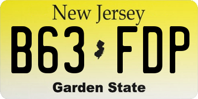 NJ license plate B63FDP