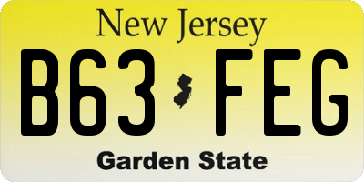 NJ license plate B63FEG