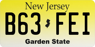 NJ license plate B63FEI