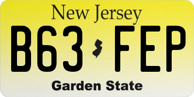 NJ license plate B63FEP