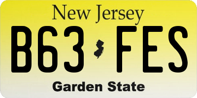 NJ license plate B63FES