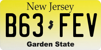 NJ license plate B63FEV