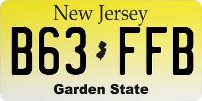 NJ license plate B63FFB