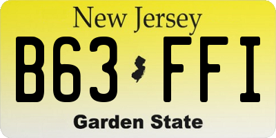 NJ license plate B63FFI