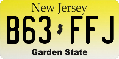 NJ license plate B63FFJ