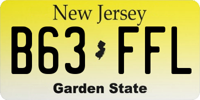 NJ license plate B63FFL