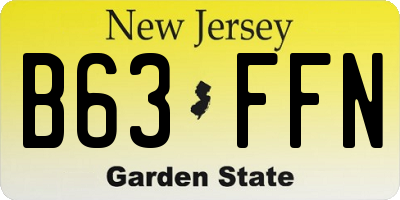 NJ license plate B63FFN
