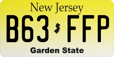 NJ license plate B63FFP