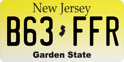 NJ license plate B63FFR