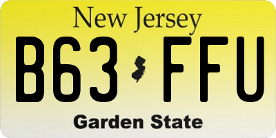 NJ license plate B63FFU