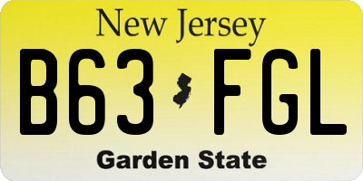 NJ license plate B63FGL