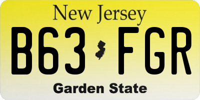 NJ license plate B63FGR