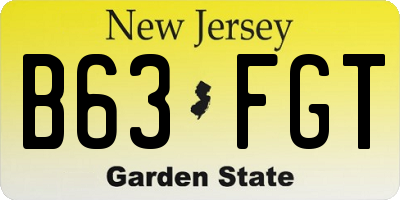 NJ license plate B63FGT