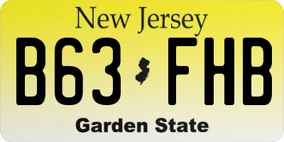 NJ license plate B63FHB