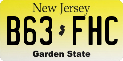 NJ license plate B63FHC