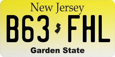 NJ license plate B63FHL