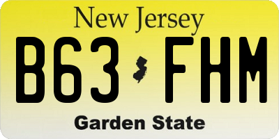 NJ license plate B63FHM