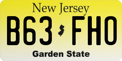 NJ license plate B63FHO