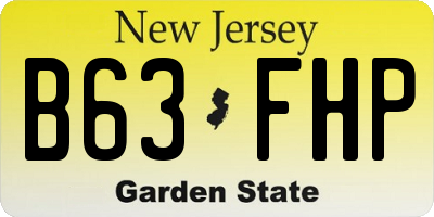 NJ license plate B63FHP