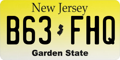 NJ license plate B63FHQ