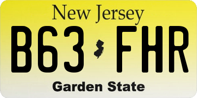 NJ license plate B63FHR