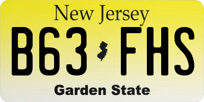 NJ license plate B63FHS