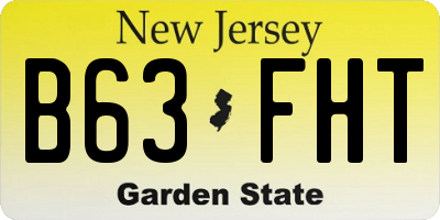NJ license plate B63FHT