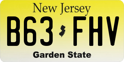 NJ license plate B63FHV