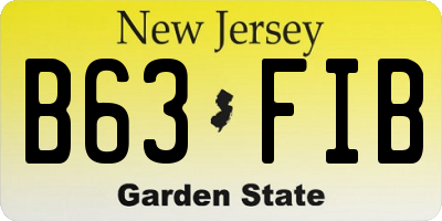 NJ license plate B63FIB